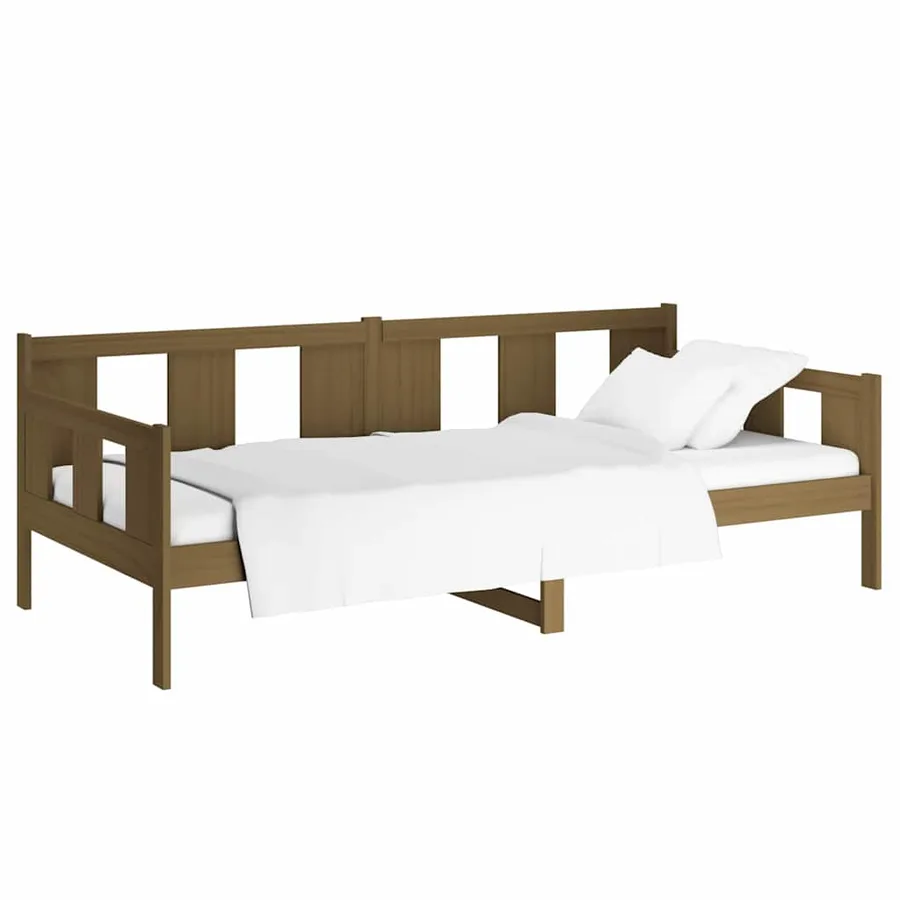 Lit de jour sans matelas marron miel bois pin massif 90x190 cm - 3