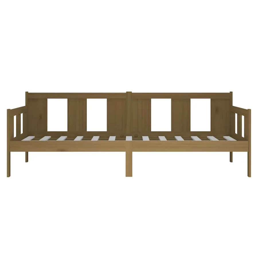 Lit de jour sans matelas marron miel bois pin massif 90x190 cm - 7