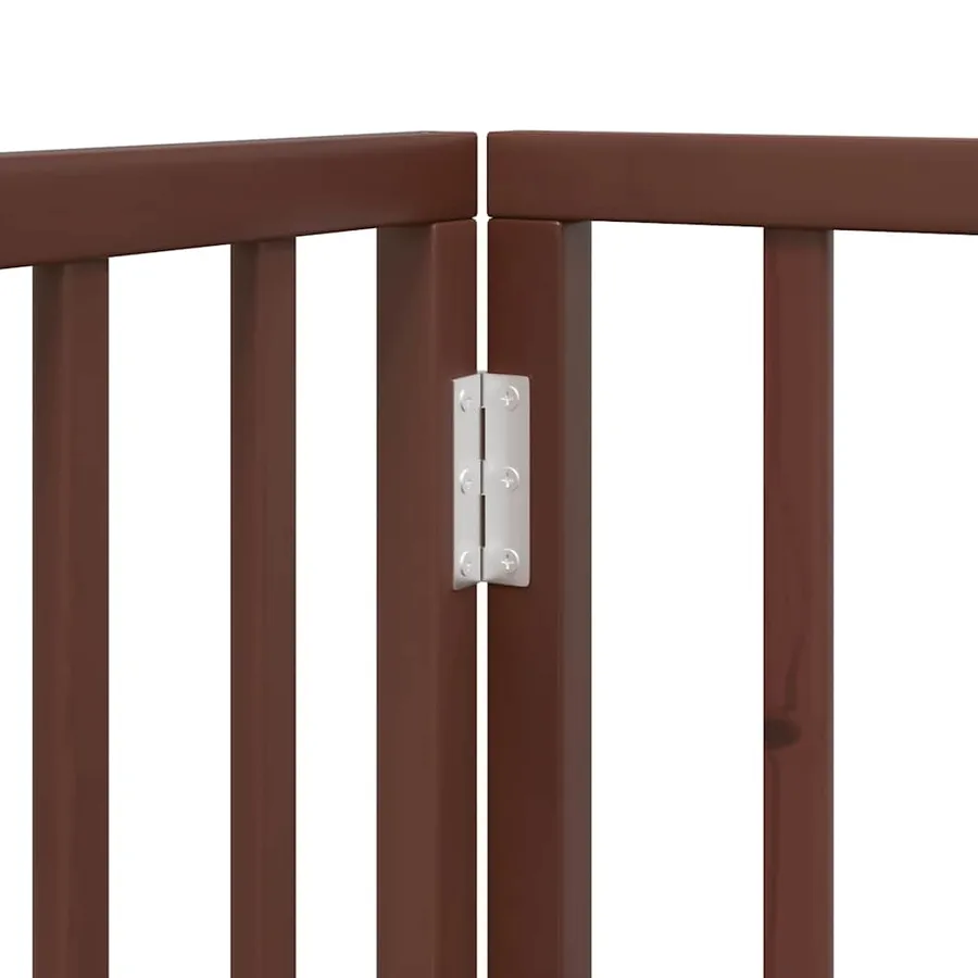 Barrière pour chien avec porte pliable 6 panneaux bois peuplier - 8
