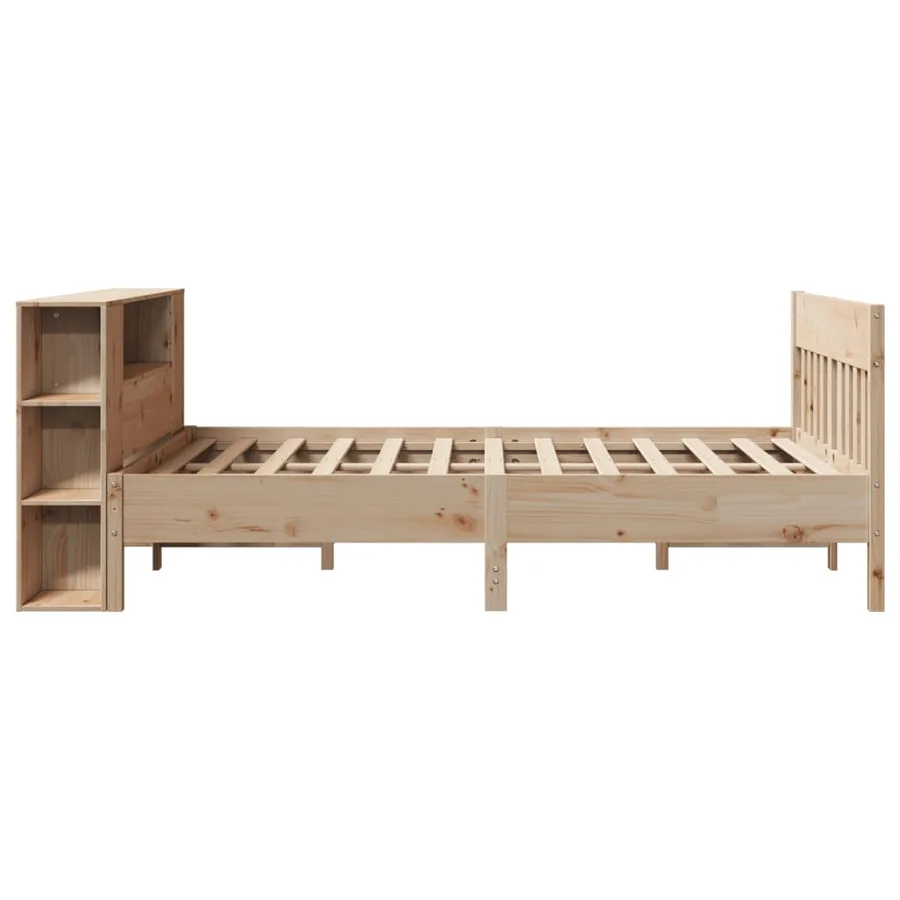 Lit bibliothèque sans matelas 150x200 cm bois massif de pin - 5