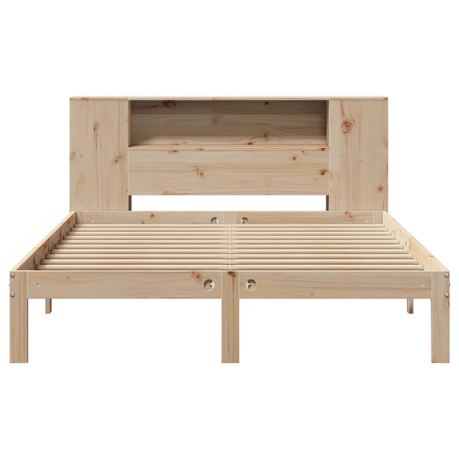 Lit bibliothèque sans matelas 150x200 cm bois massif de pin - 4