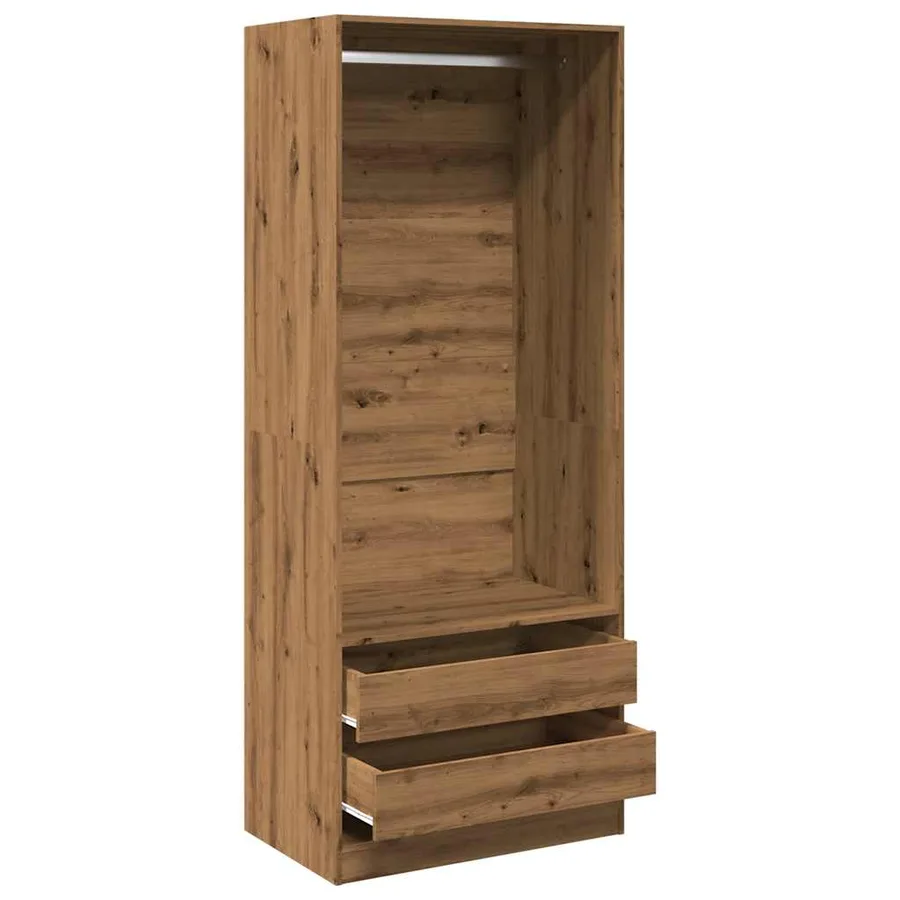 Garde-robe chêne artisanal 80x50x200 cm bois d'ingénierie - 5