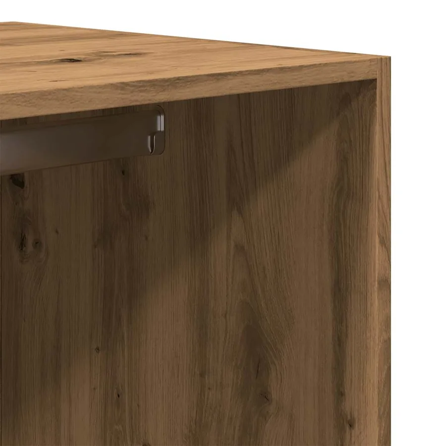Garde-robe chêne artisanal 80x50x200 cm bois d'ingénierie - 8