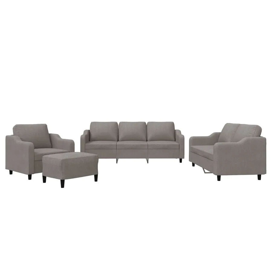 Ensemble de canapés 4 pcs avec coussins Taupe Tissu - 2