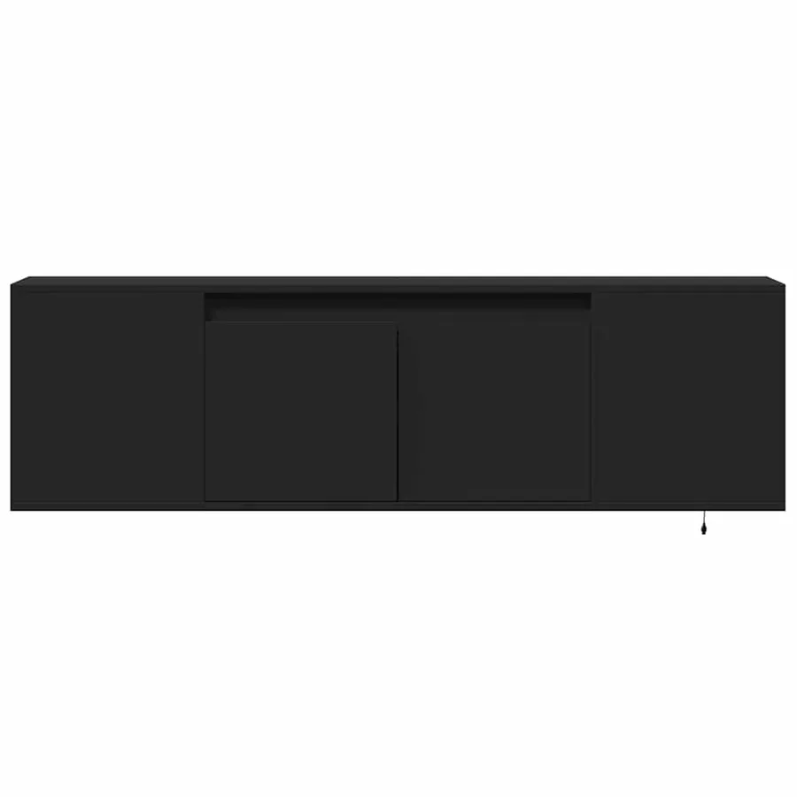Meuble TV mural avec lumières LED noir 135x31x39,5 cm - 6