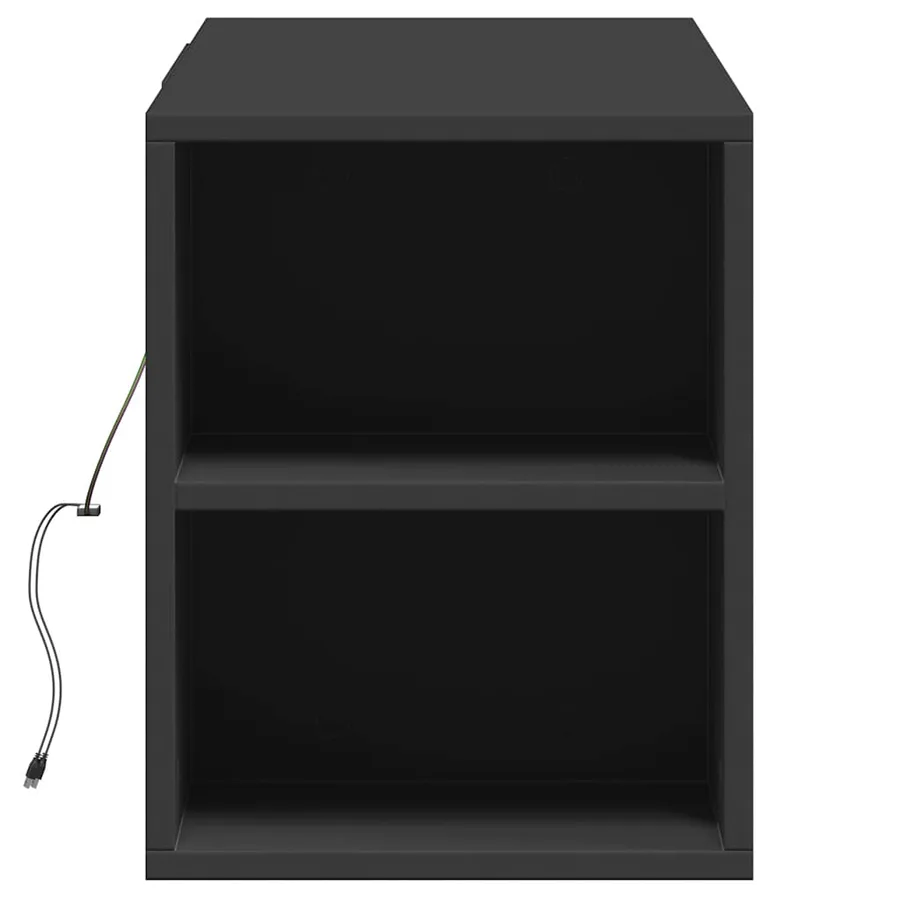 Meuble TV mural avec lumières LED noir 135x31x39,5 cm - 7