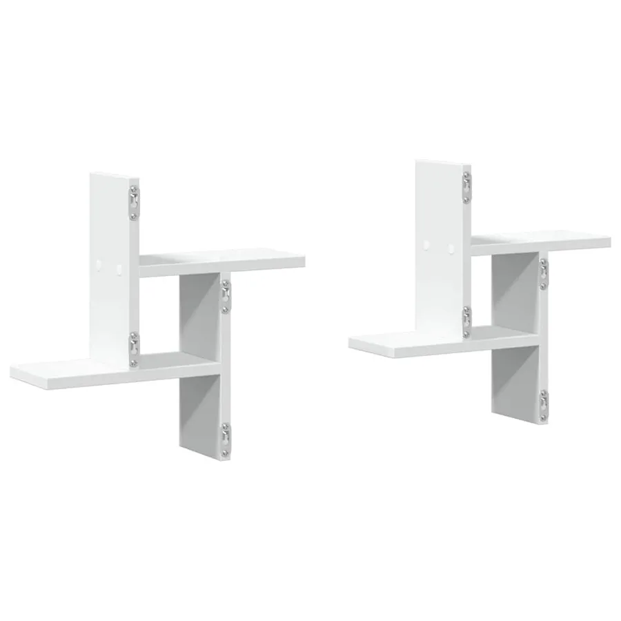 Étagères murales 2 pcs blanc 38x12x38 cm bois d'ingénierie - 7