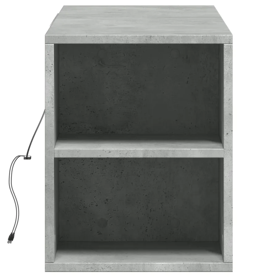 Meuble TV mural avec lumières LED gris béton 135x31x39,5 cm - 7
