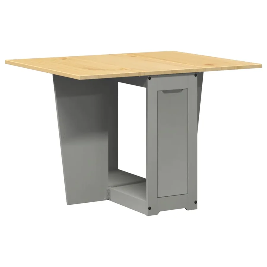 Table à manger papillon pliable Corona gris bois de pin massif - 2