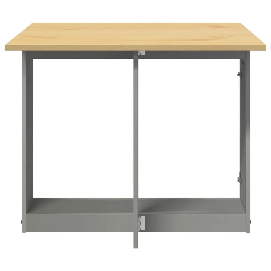Table à manger papillon pliable Corona gris bois de pin massif - 5