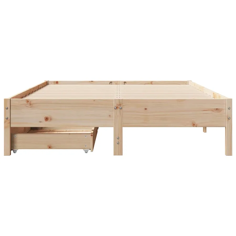 Cadre de lit sans matelas 140x190 cm bois de pin massif - 4