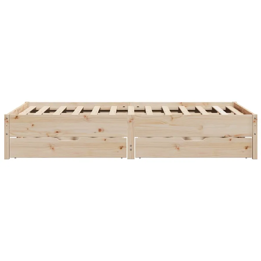 Cadre de lit sans matelas 140x190 cm bois de pin massif - 7