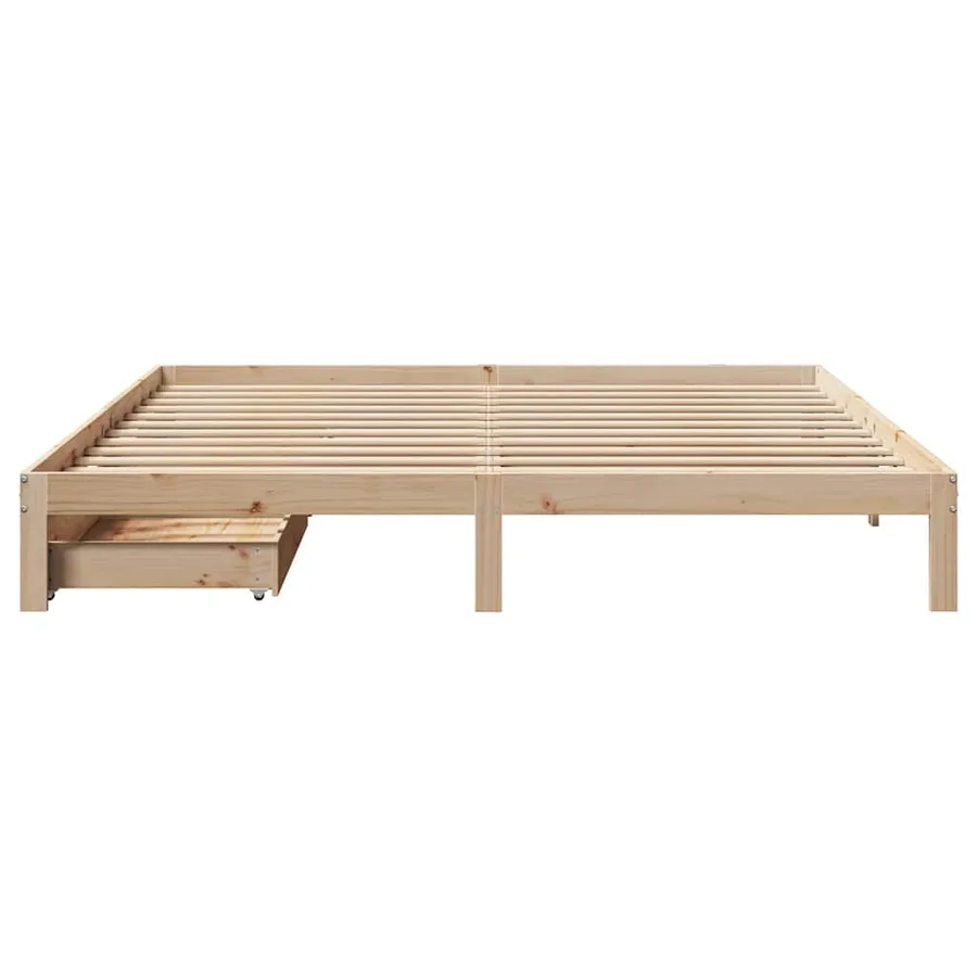 Cadre de lit avec tiroirs sans matelas 200x200 cm - 4