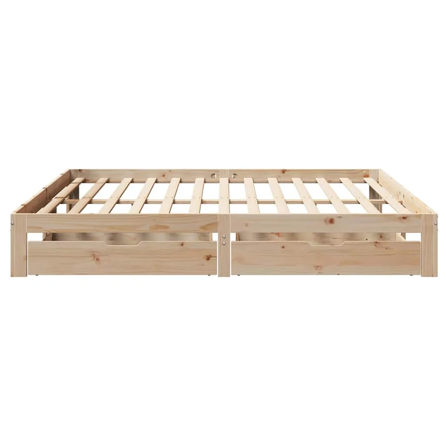 Cadre de lit avec tiroirs sans matelas 200x200 cm - 7