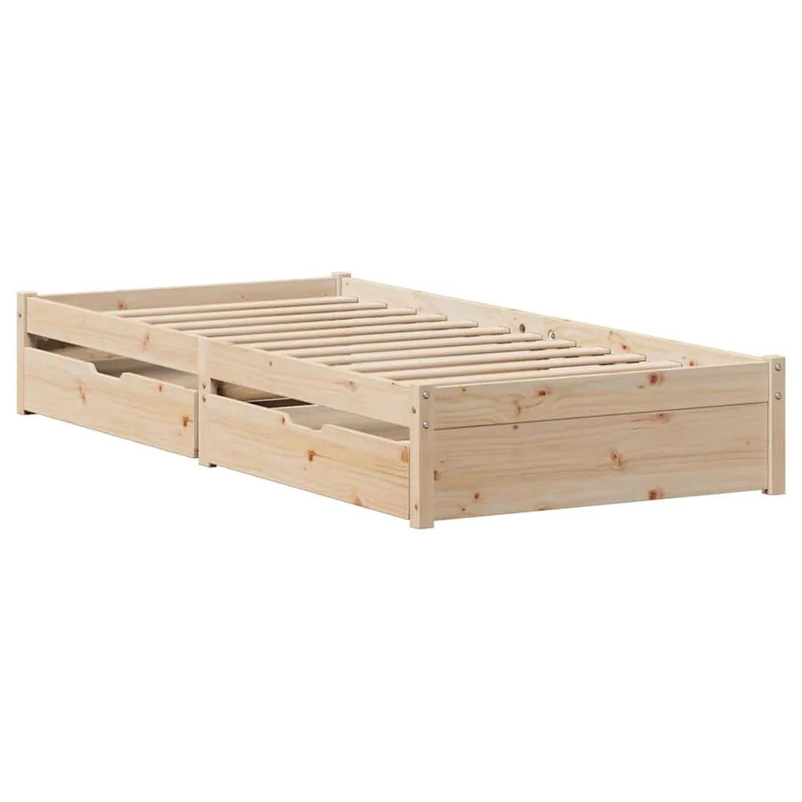 Cadre de lit sans matelas 75x190 cm bois de pin massif - 3