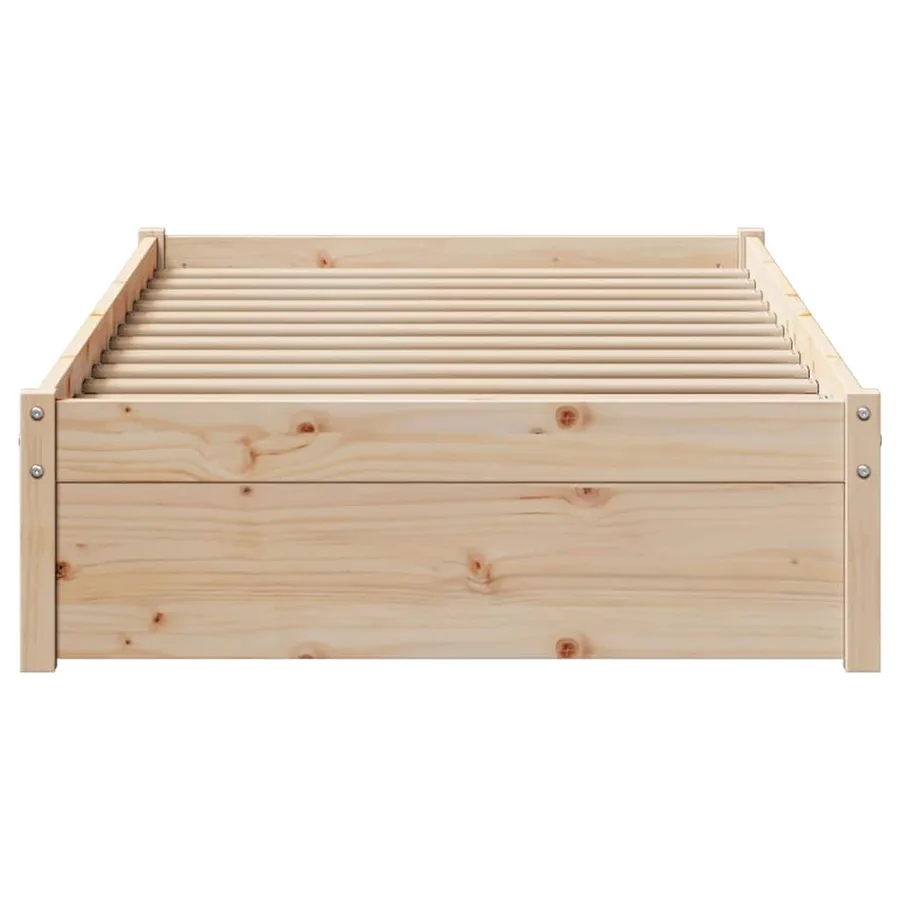 Cadre de lit sans matelas 75x190 cm bois de pin massif - 4