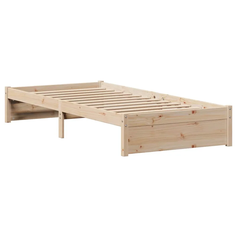 Cadre de lit sans matelas 75x190 cm bois de pin massif - 5