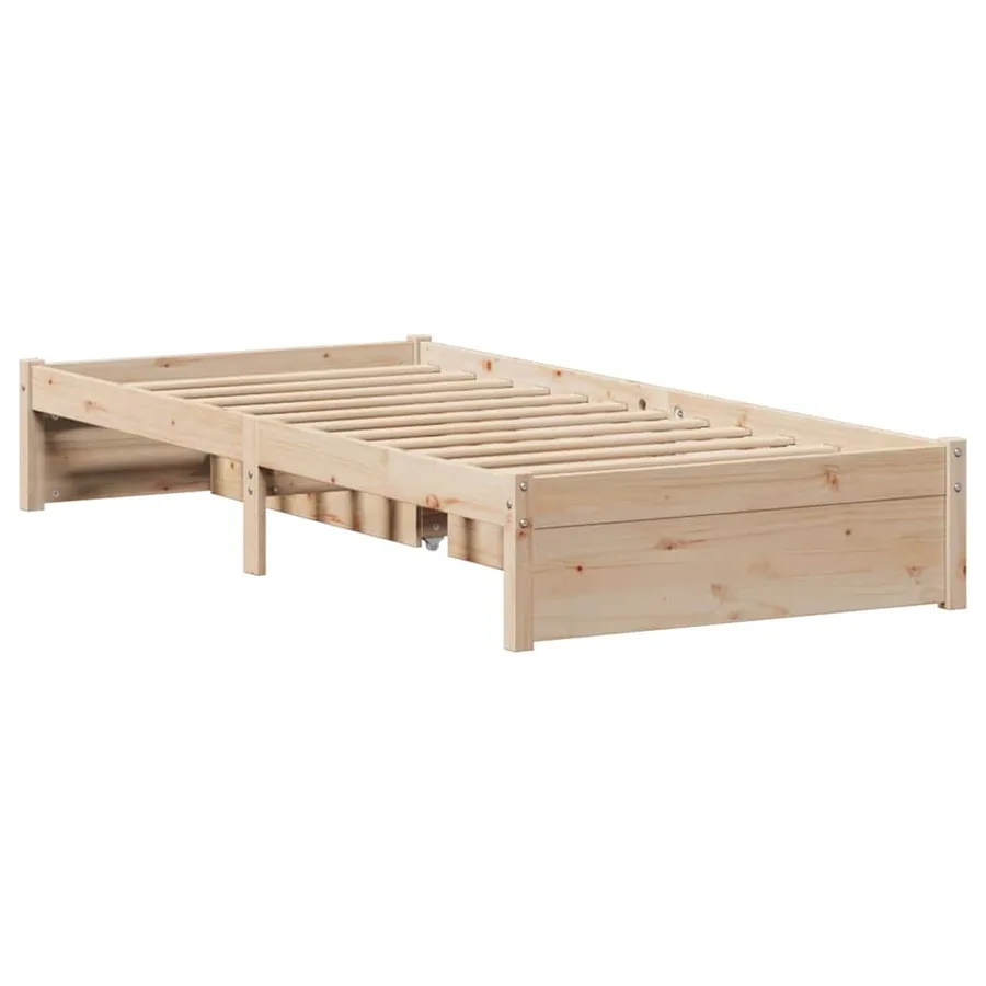 Cadre de lit sans matelas 75x190 cm bois de pin massif - 7