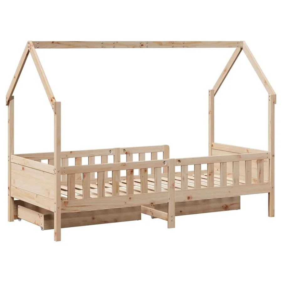 Cadre de lit enfants avec tiroirs sans matelas 90x190 cm bois - 8