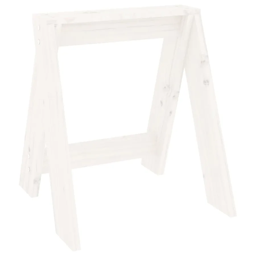 Tabourets lot de 2 blanc 40x40x45 cm bois massif de pin - 4