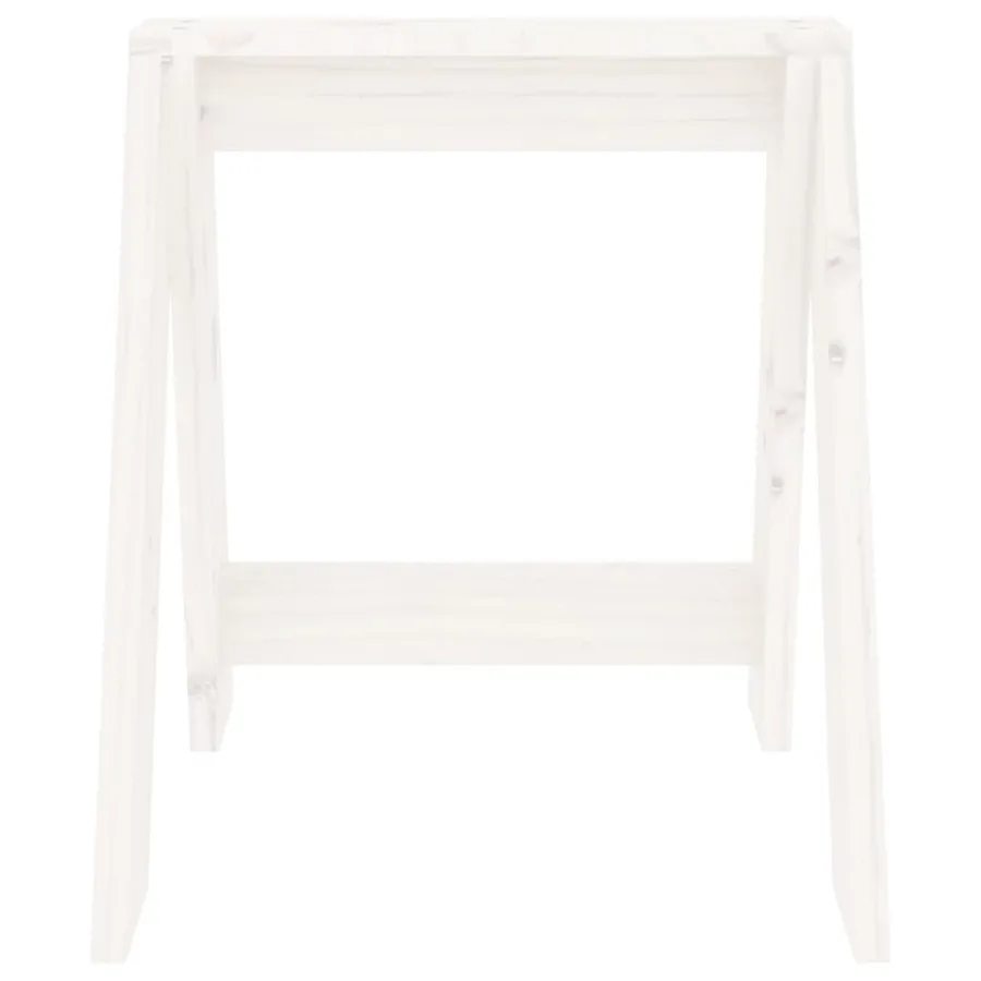 Tabourets lot de 2 blanc 40x40x45 cm bois massif de pin - 6