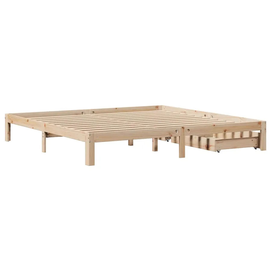 Cadre de lit avec tiroirs sans matelas 180x200 cm - 8