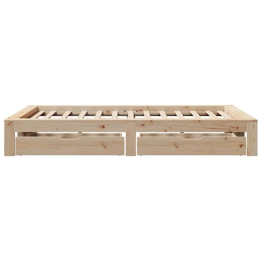 Cadre de lit sans matelas 135x190 cm bois de pin massif - 7