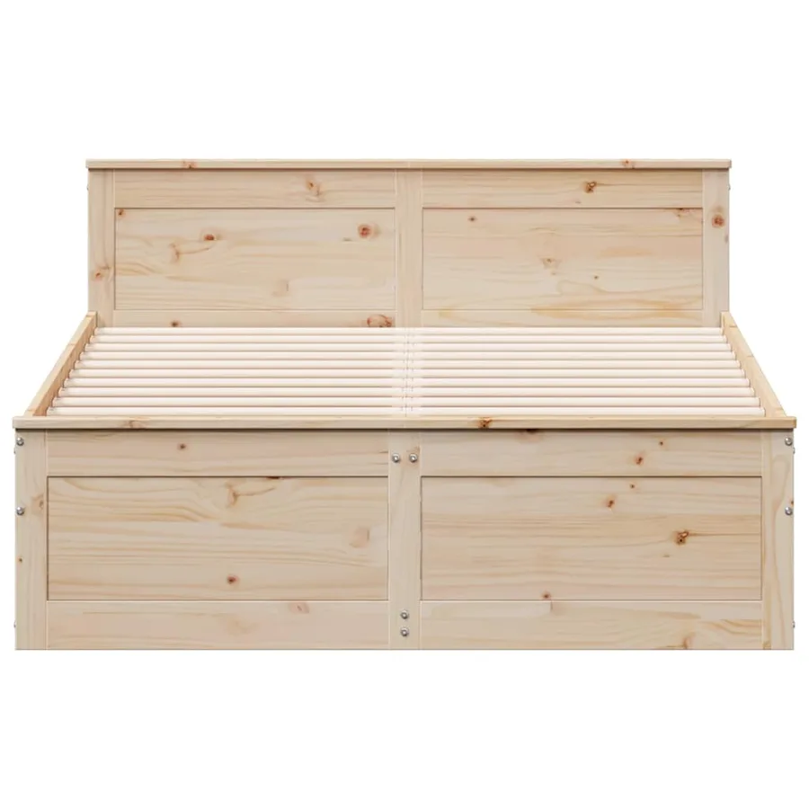 Cadre de lit sans matelas avec tête de lit 140x190cm pin massif - 4