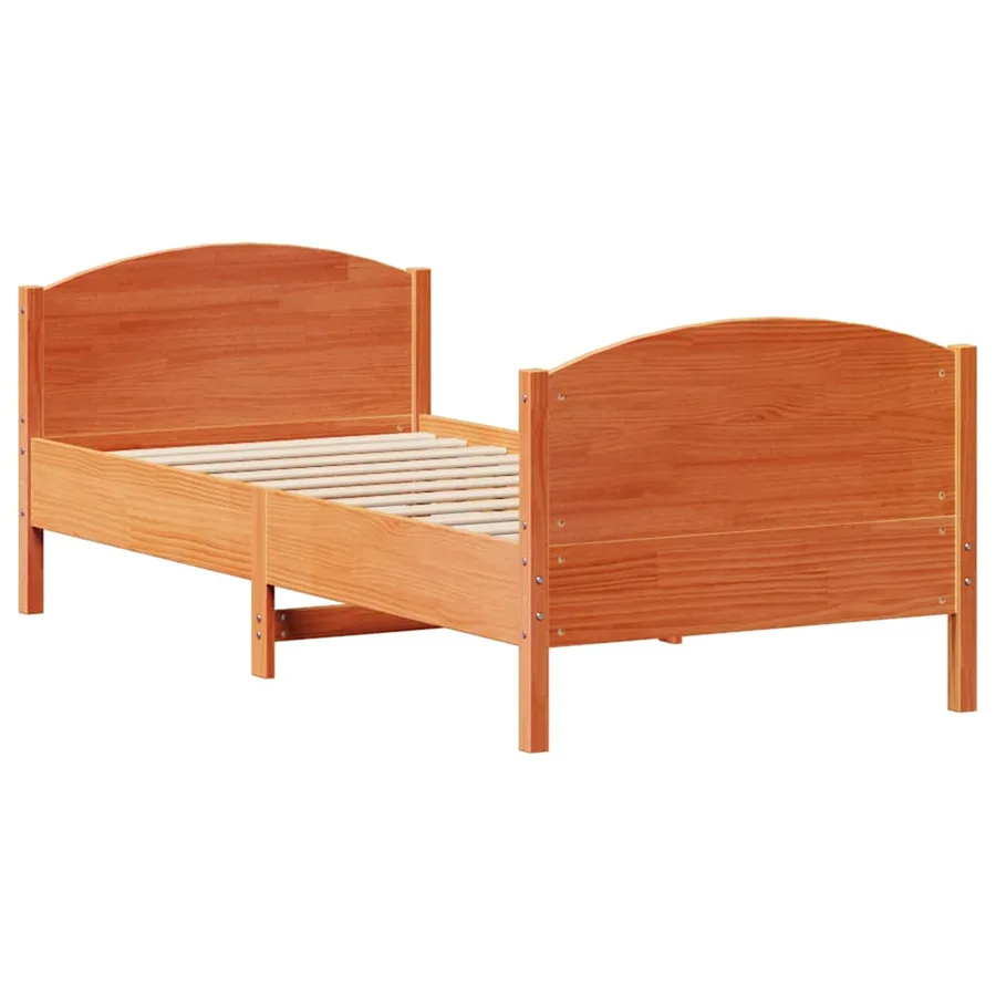 Cadre de lit sans matelas cire marron 90x190 cm bois pin massif - 5