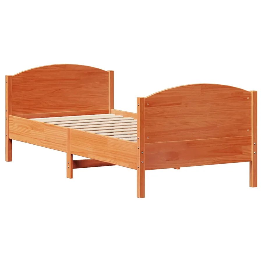 Cadre de lit sans matelas cire marron 90x190 cm bois pin massif - 8