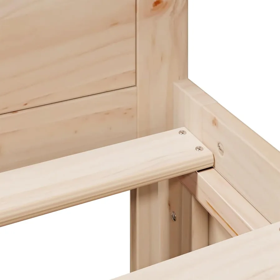 Cadre de lit sans matelas avec tête de lit 135x190 cm bois pin - 11