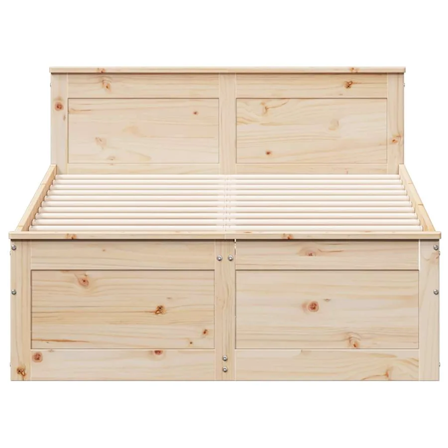 Cadre de lit sans matelas avec tête de lit 135x190 cm bois pin - 4