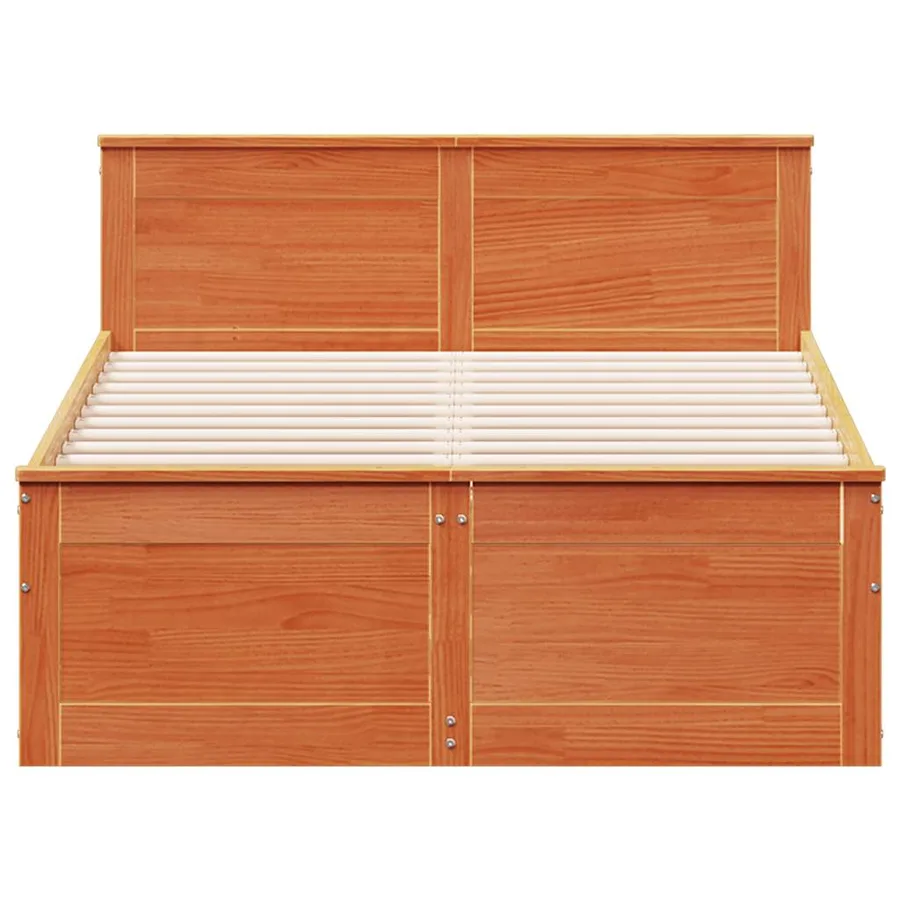 Cadre de lit sans matelas avec tête de lit brun cire 135x190 cm - 4