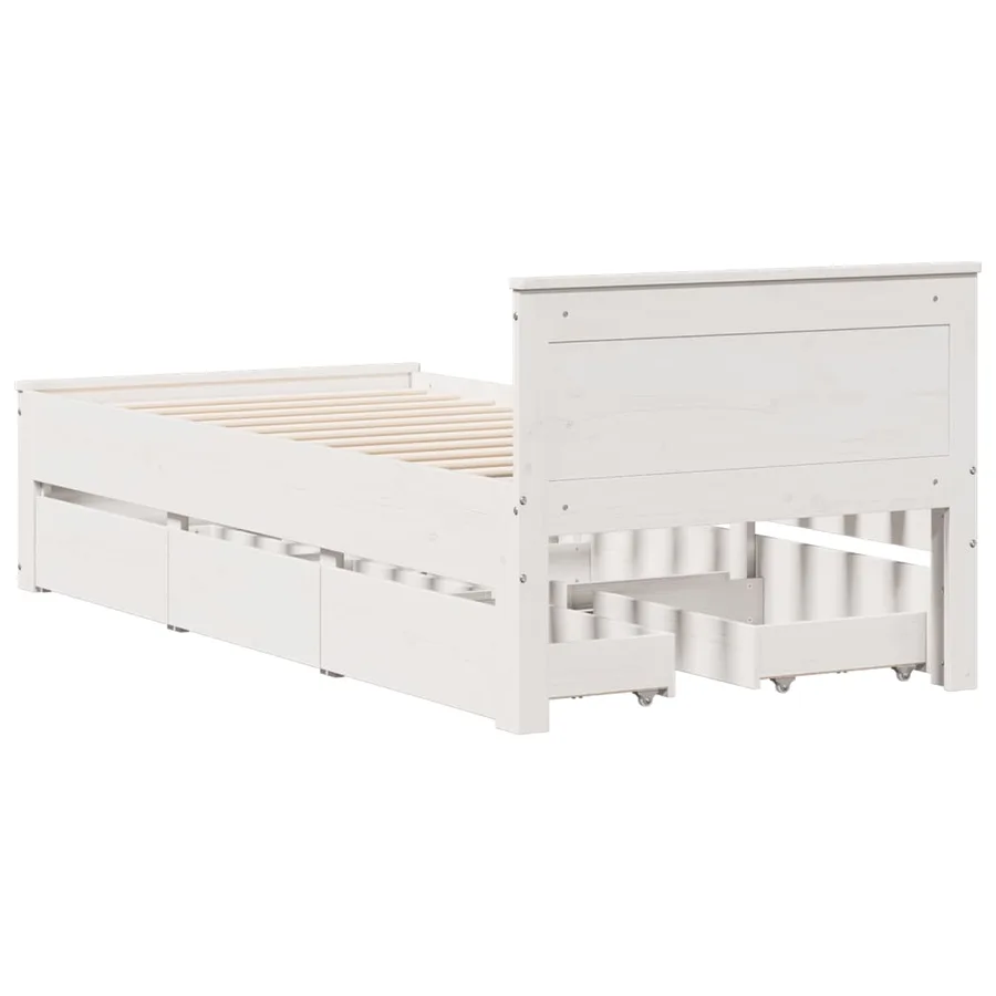 Cadre de lit sans matelas avec tête de lit 90x200cm bois de pin - 6