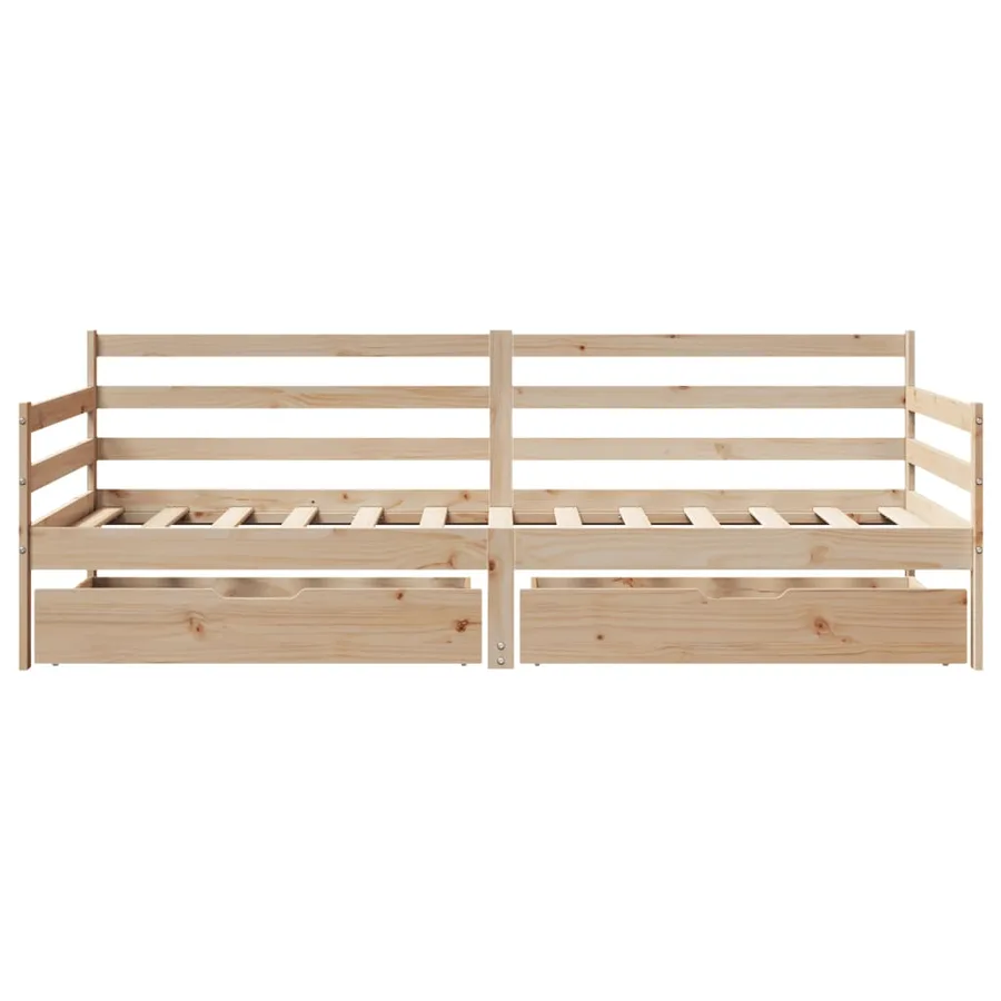 Lit de jour avec tiroirs sans matelas 90x200 cm bois massif - 4