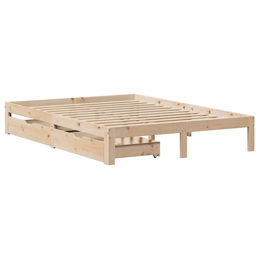 Cadre de lit avec tiroirs sans matelas 140x190 cm - 3