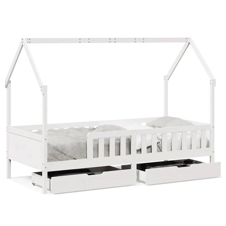 Cadre de lit enfants avec tiroirs sans matelas 90x200 cm bois - 2