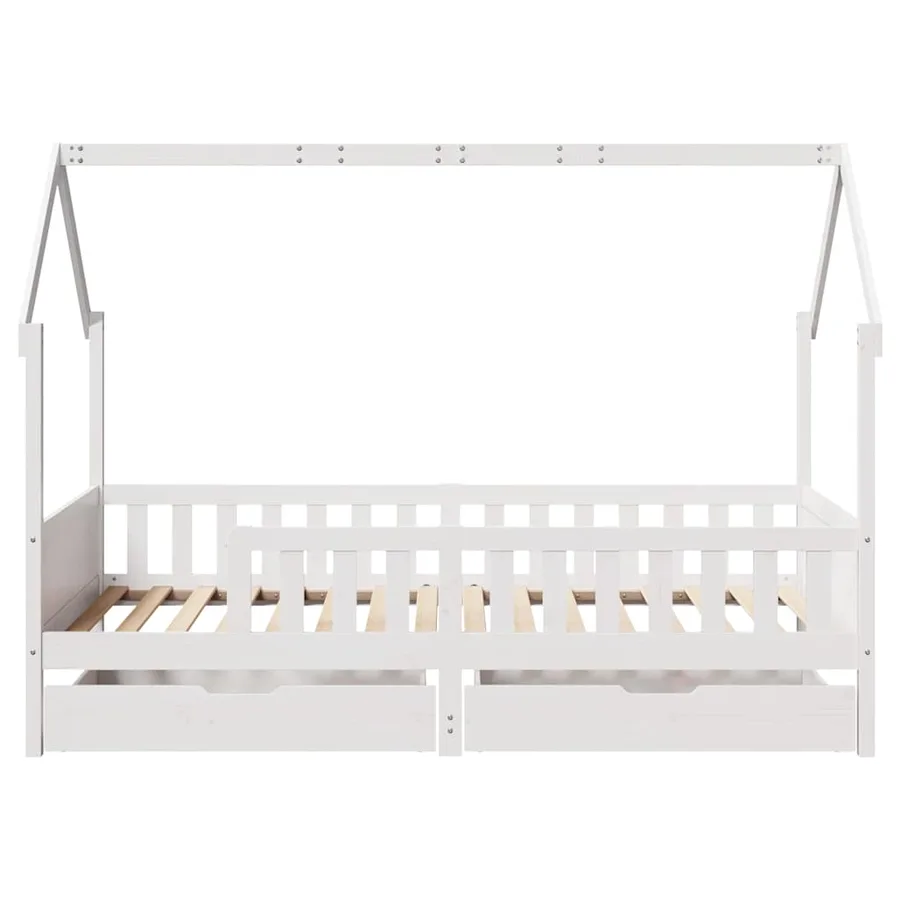 Cadre de lit enfants avec tiroirs sans matelas 90x200 cm bois - 4