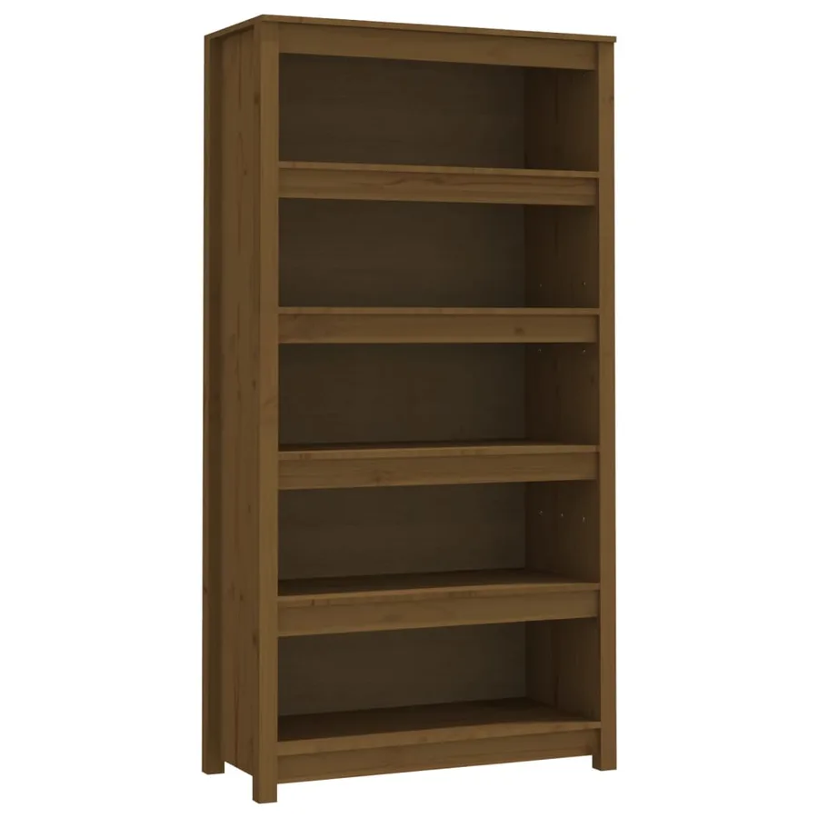 Bibliothèque Marron miel 80x35x154 cm Bois de pin massif - 2