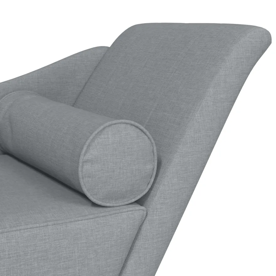 Chaise longue avec coussins gris clair tissu - 6