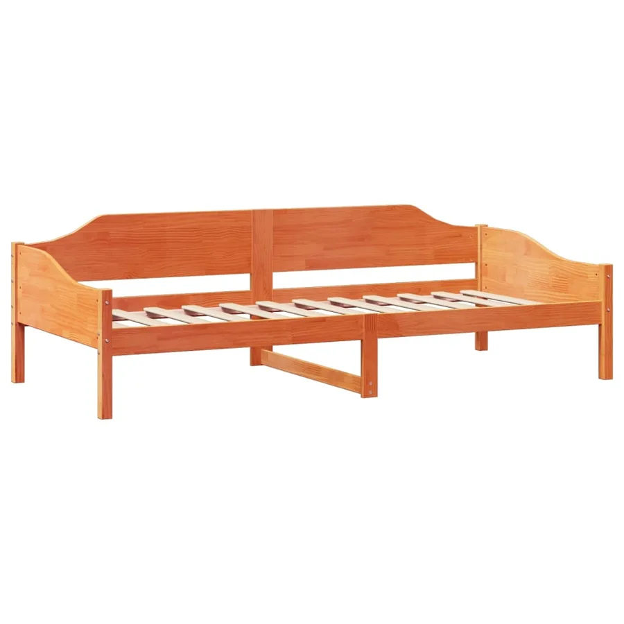 Cadre de lit sans matelas cire marron 90x200 cm bois pin massif - 4