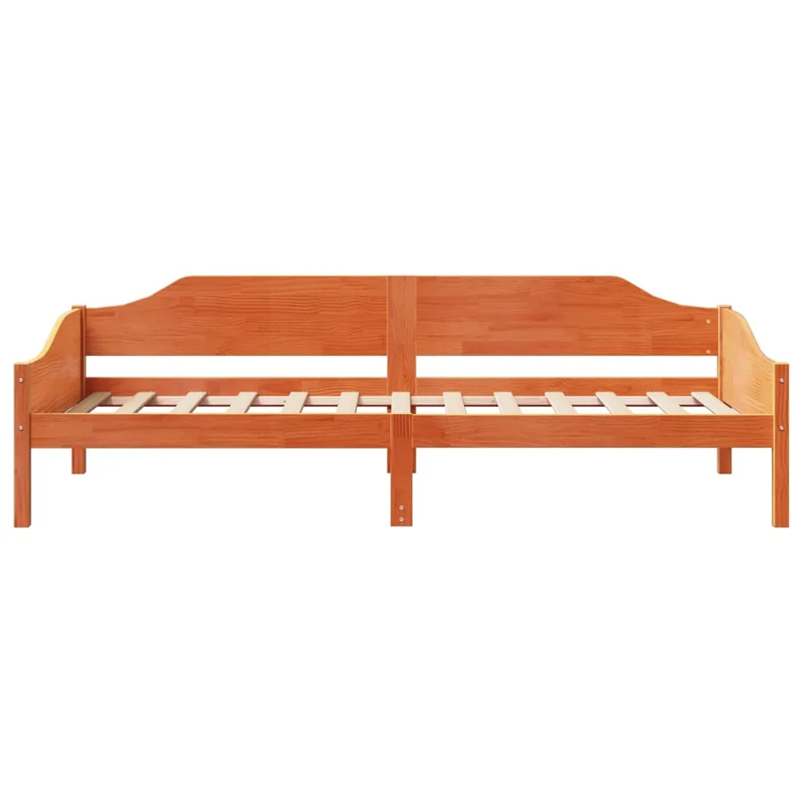 Cadre de lit sans matelas cire marron 90x200 cm bois pin massif - 5
