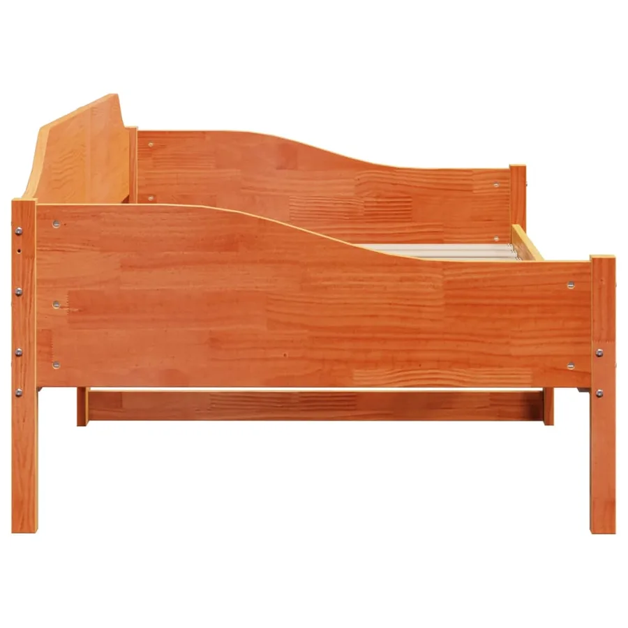 Cadre de lit sans matelas cire marron 90x200 cm bois pin massif - 6