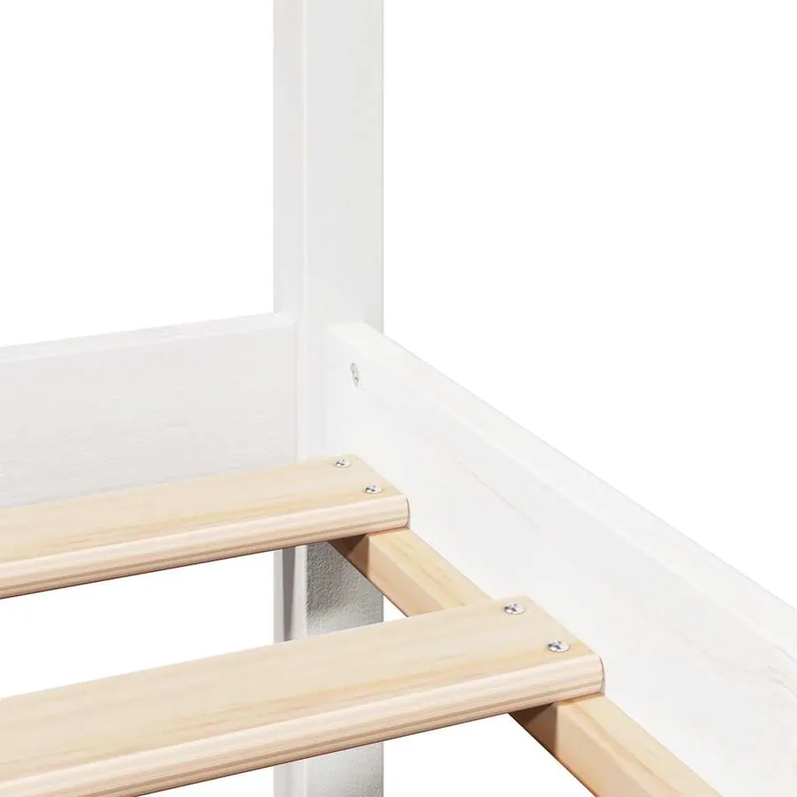 Cadre de lit sans matelas blanc 90x200 cm bois de pin massif - 10