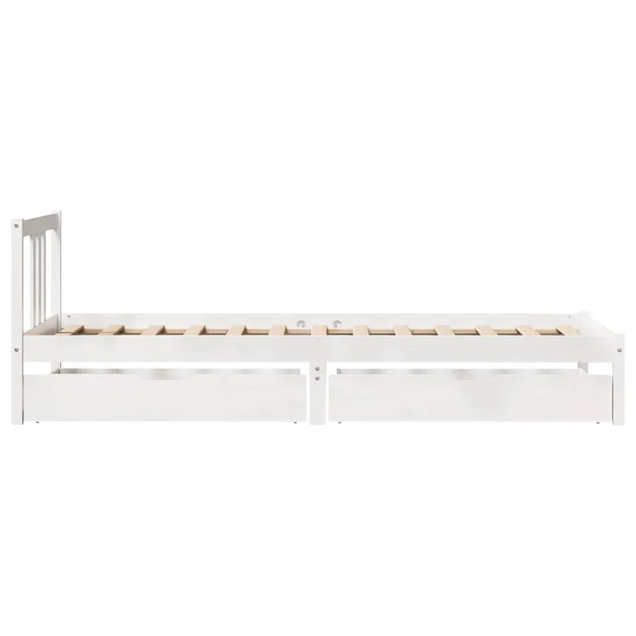 Cadre de lit sans matelas blanc 90x200 cm bois de pin massif - 5