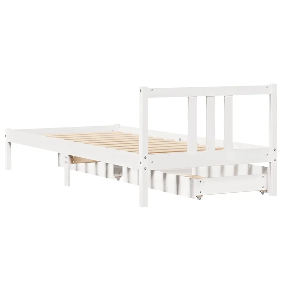 Cadre de lit sans matelas blanc 90x200 cm bois de pin massif - 6