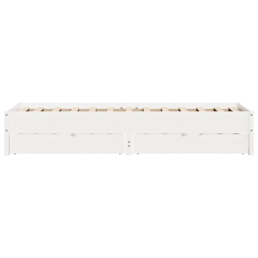 Cadre de lit sans matelas blanc 100x200 cm bois de pin massif - 7