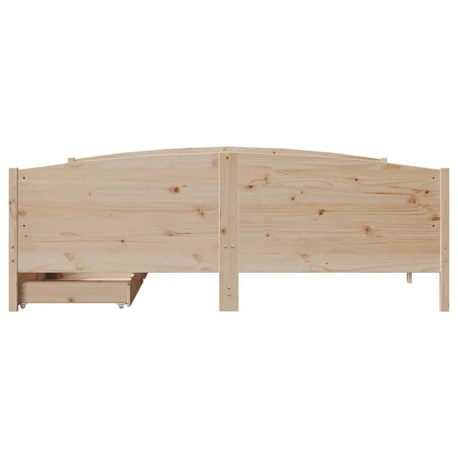 Cadre de lit sans matelas 200x200 cm bois massif de pin - 4