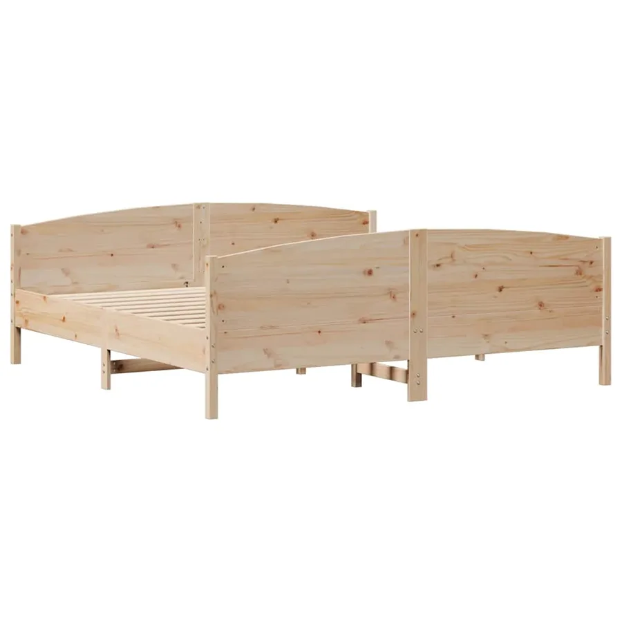 Cadre de lit sans matelas 200x200 cm bois massif de pin - 5