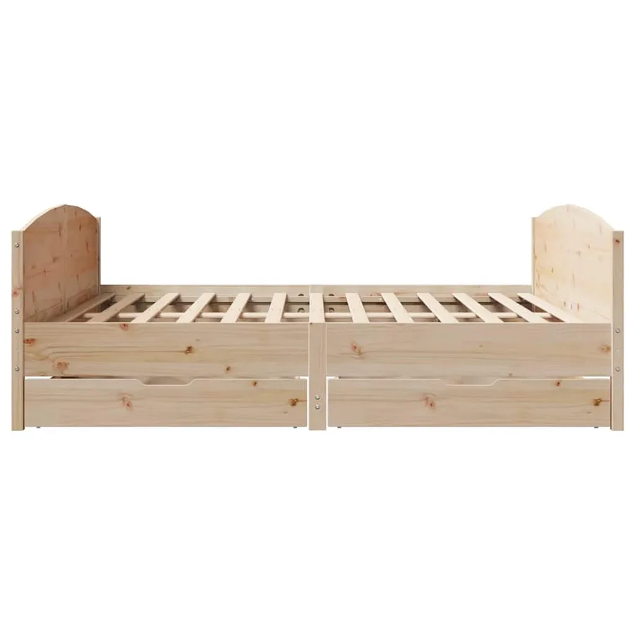 Cadre de lit sans matelas 200x200 cm bois massif de pin - 7